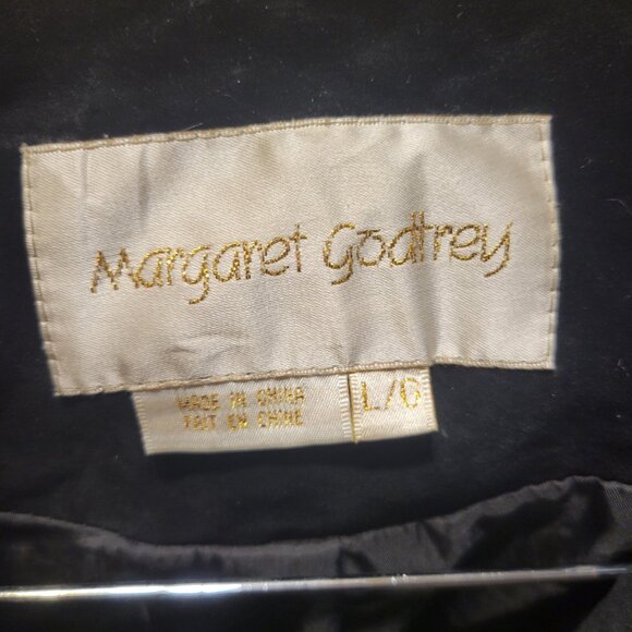 Margaret Godfrey Woman’s Suede Jacket Open Front Belted Black - Picture 4 of 7